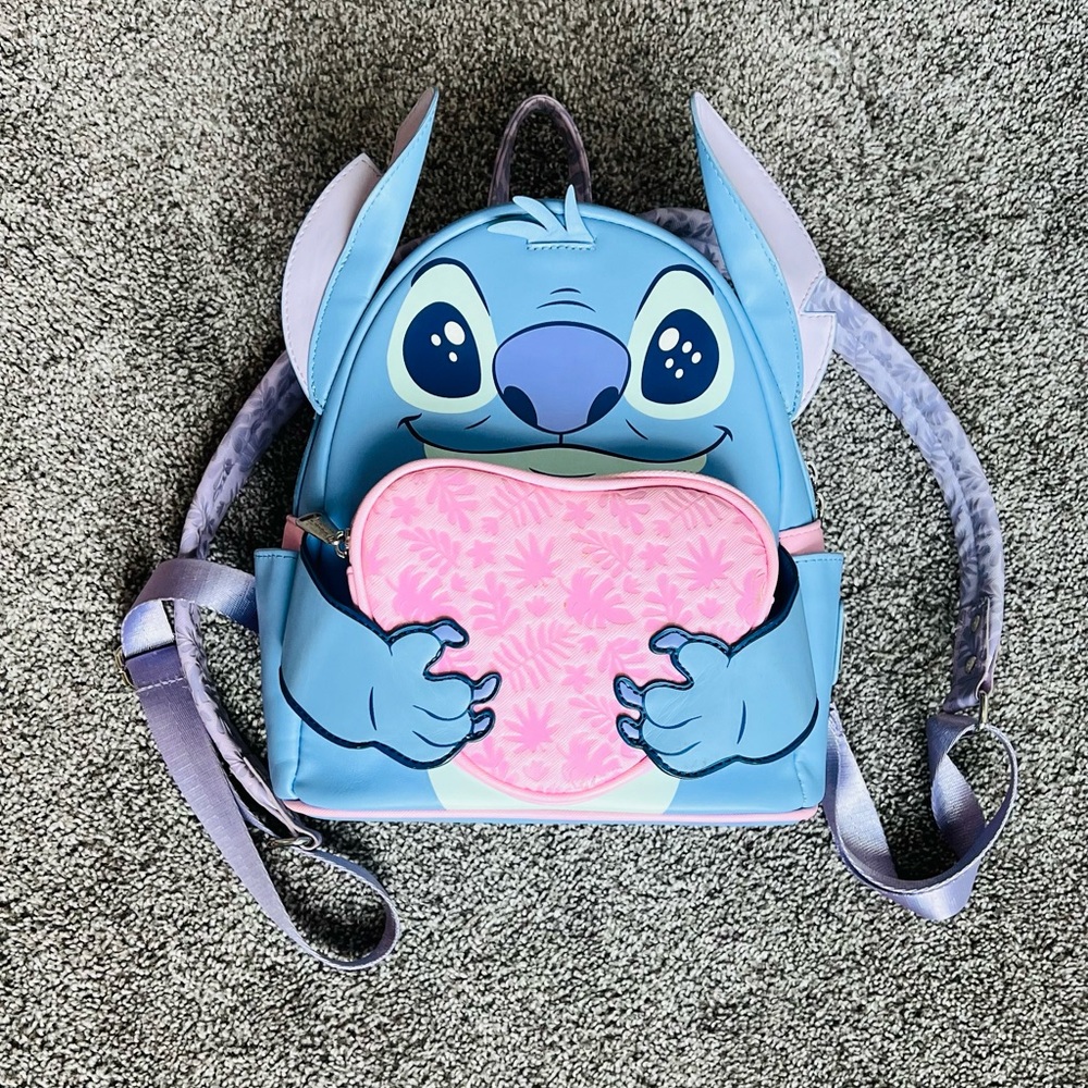 Disney Stitch Kids Backpack - Blue and Pink